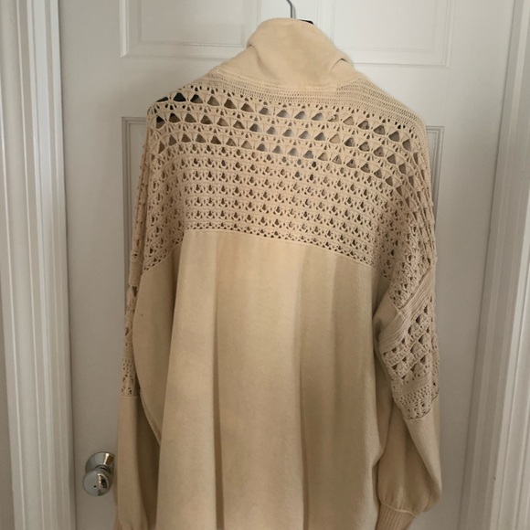 Free People Cream Geometric Pattern Knit Jacket - Picture 3 of 3
